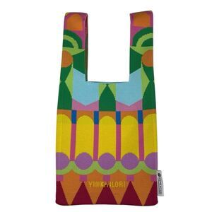Yinka iLori Tote Bag Designer Woven Hand Bag Stretch Fabric Geometric Colorful